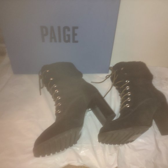 Paige Nina Shearling-Trimmed Suede Boots – Size 11M - NWB - CYBER MONDAY - Picture 4 of 7